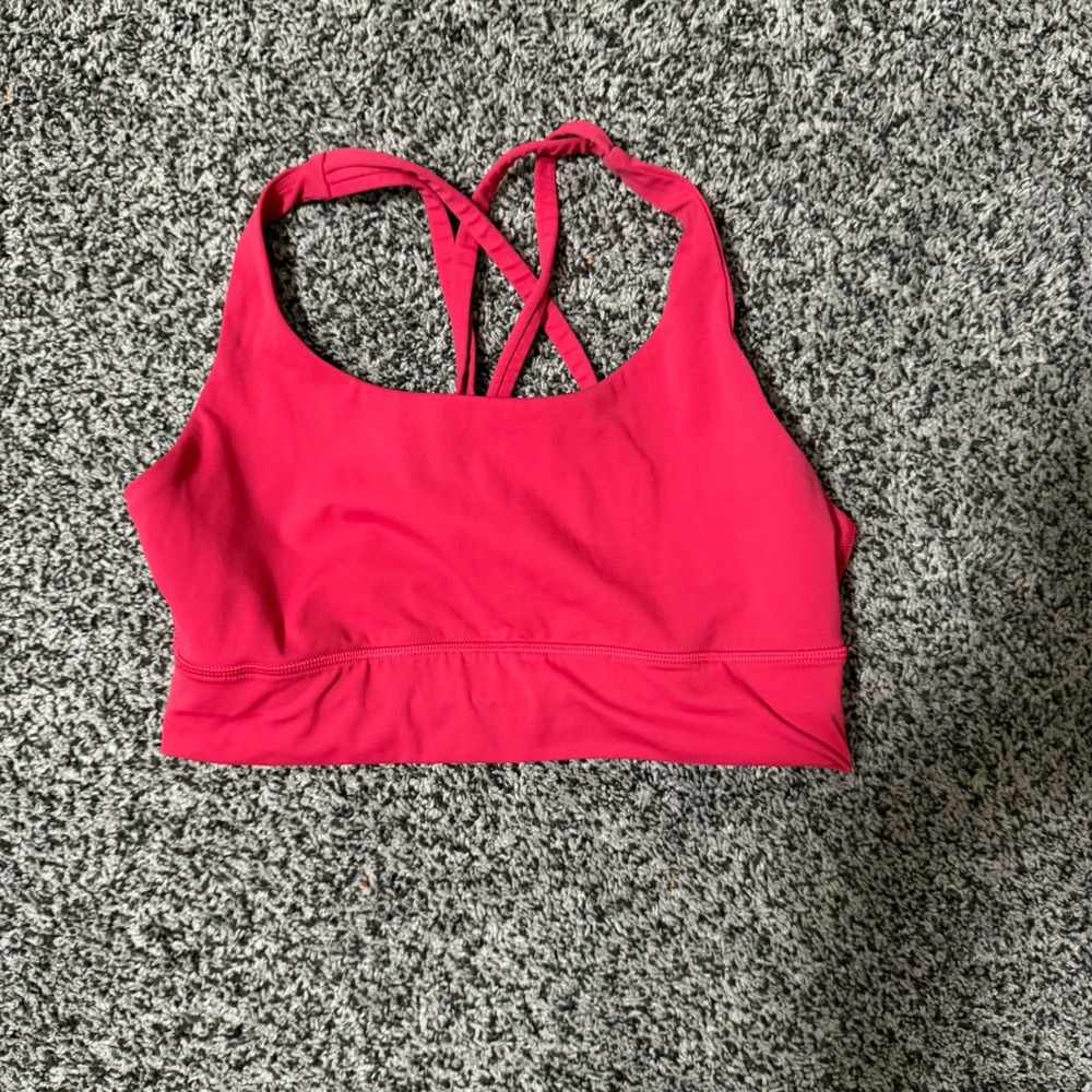 Lululemon Free To Be Serene Sports Bra Pink Strappy Back Size 8 Yoga‎ Gym
